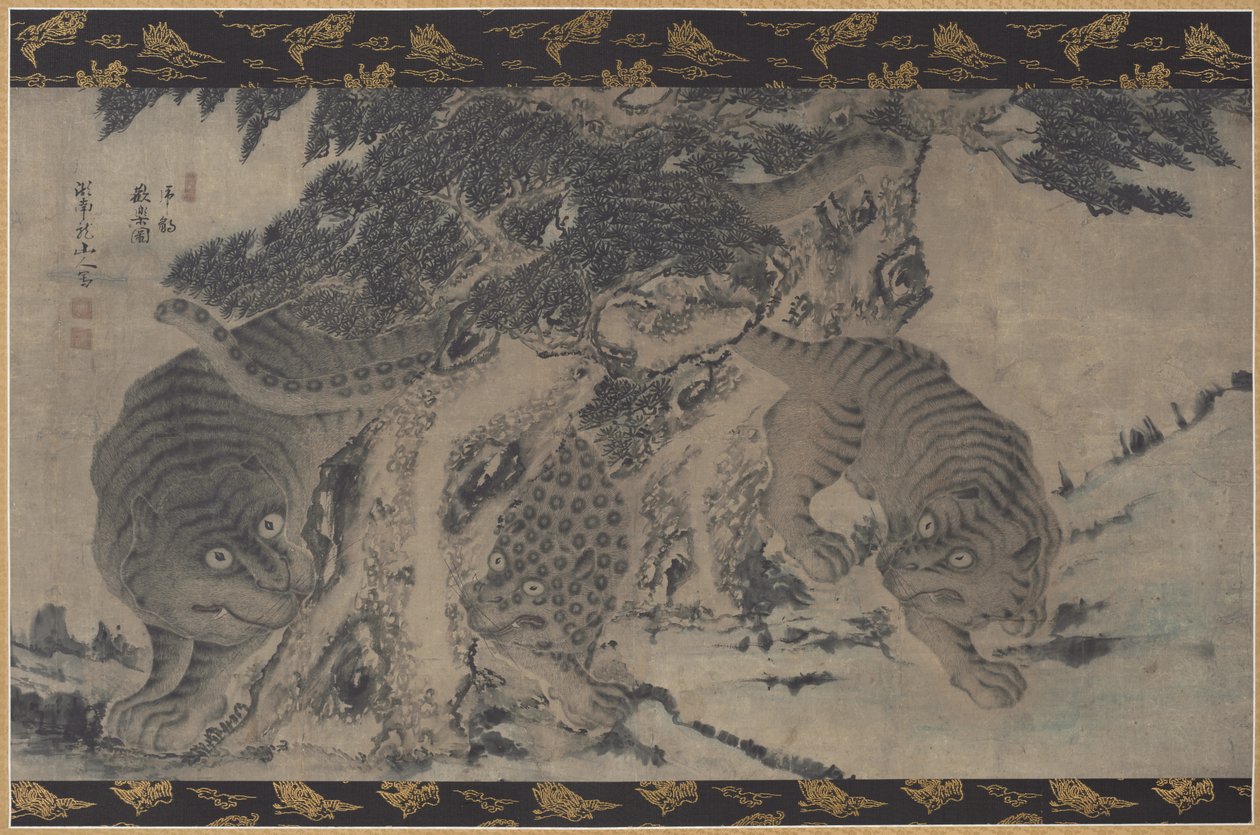 Tigers and Leopard Frolicking, 1700-luku. tekijältä Unbekannt