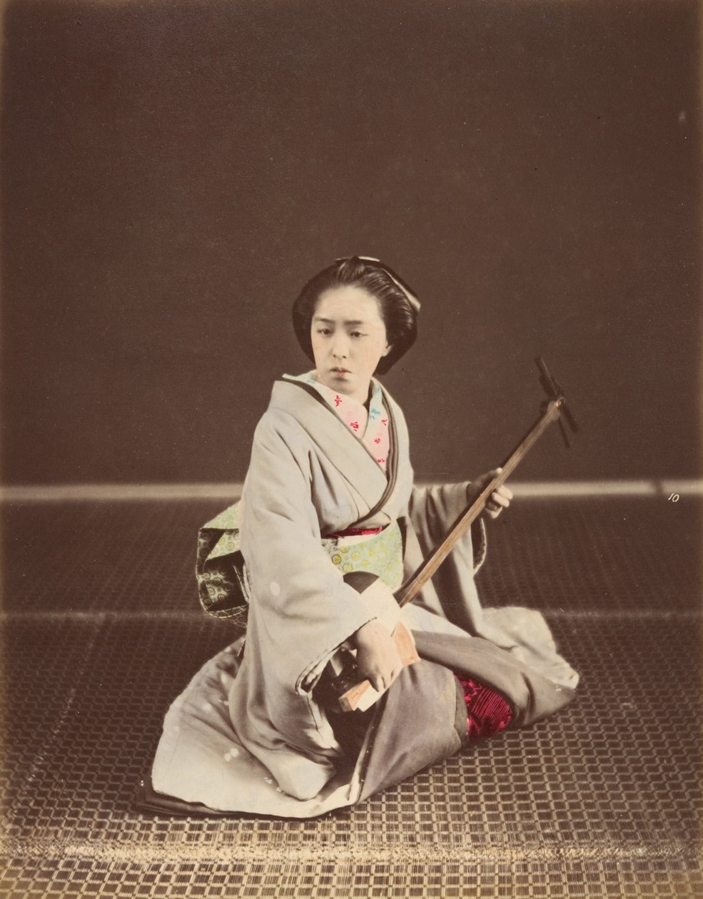 "Tokyo Geisha Shamisenin kanssa", 1870-luku. tekijältä Unbekannt