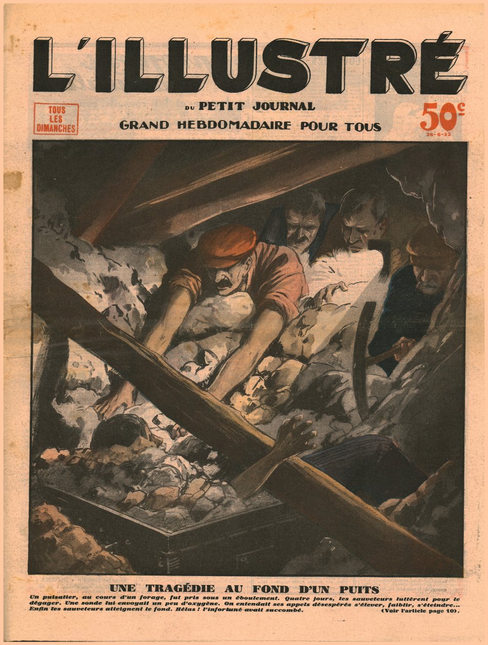 Tragedia kaivon pohjalla, 1932. tekijältä Unbekannt