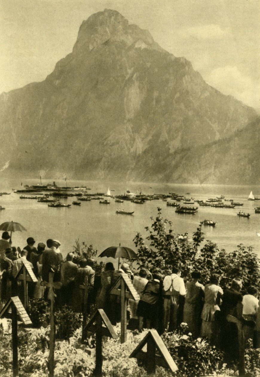 Traunstein ja Traunsee, Ylä-Itävalta, c1935. tekijältä Unbekannt