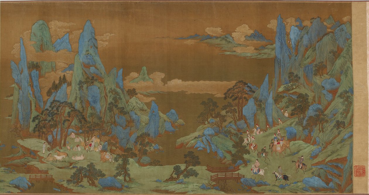Matkailijat kevätvuorilla, 1500-1600-luvulla. tekijältä Unbekannt