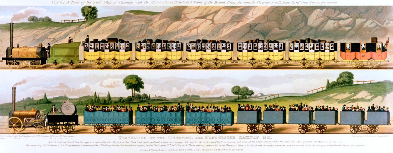 Matkustaa Liverpoolin ja Manchesterin rautateillä, 1831 tekijältä Unbekannt