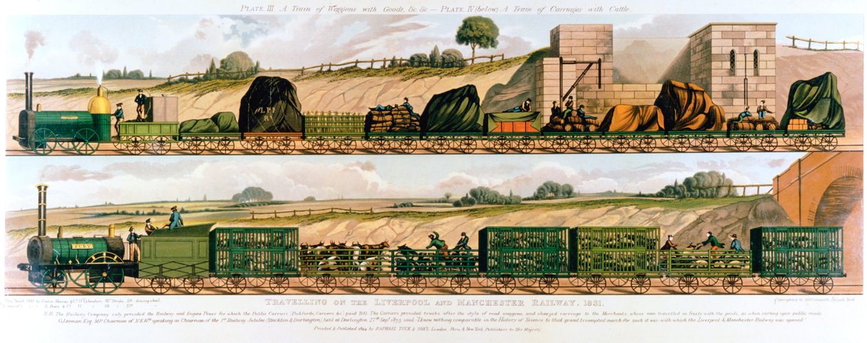 Matkustaa Liverpoolin ja Manchesterin rautateillä, 1831 tekijältä Unbekannt