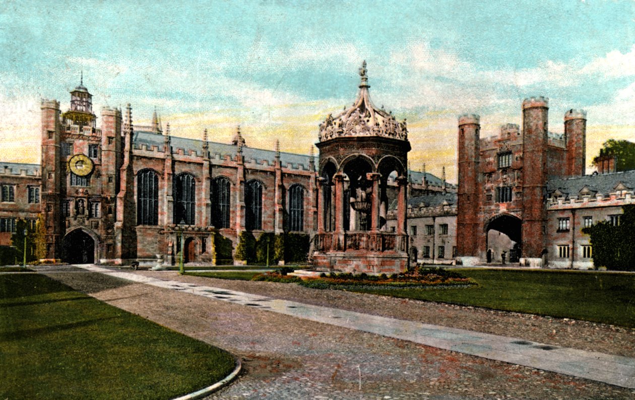 Trinity Collegen suihkulähde, Cambridge, Cambridgeshire, 1800-luvun loppu tekijältä Unbekannt