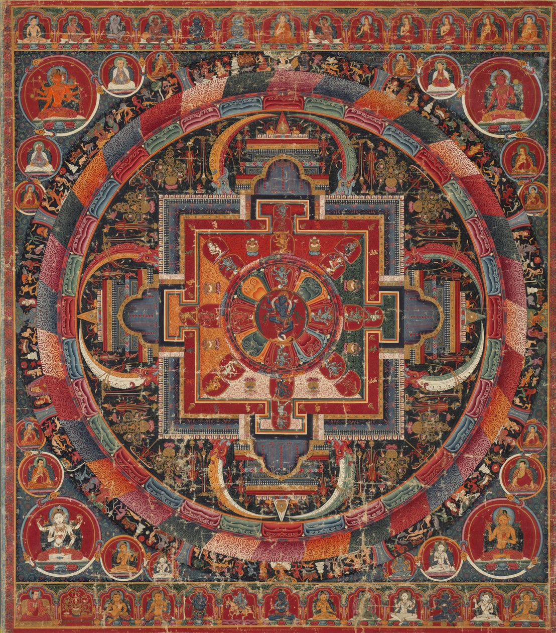 Kaksikymmentäkolme jumaluus Nairatma Mandala, n. 1375. tekijältä Unbekannt
