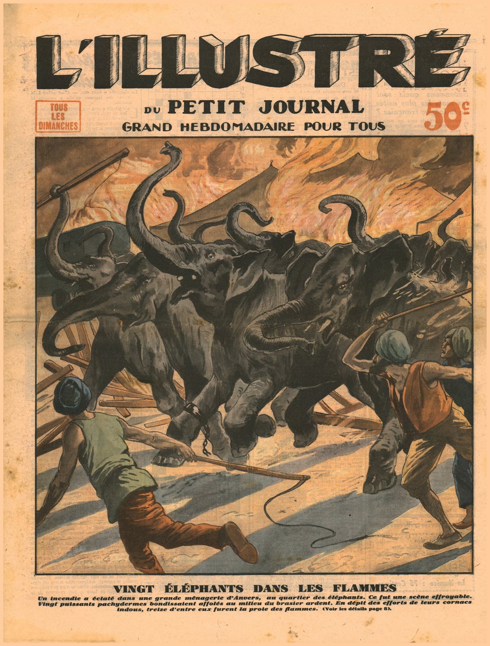Kaksikymmentä norsua liekeissä, 1932. tekijältä Unbekannt