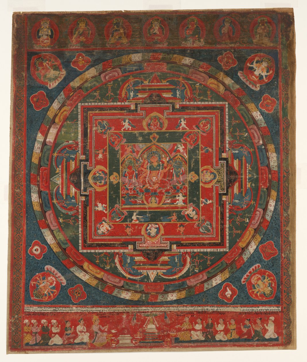 Vasudhara Mandala, päivätty vuonna 1777 Samvat 897. tekijältä Unbekannt