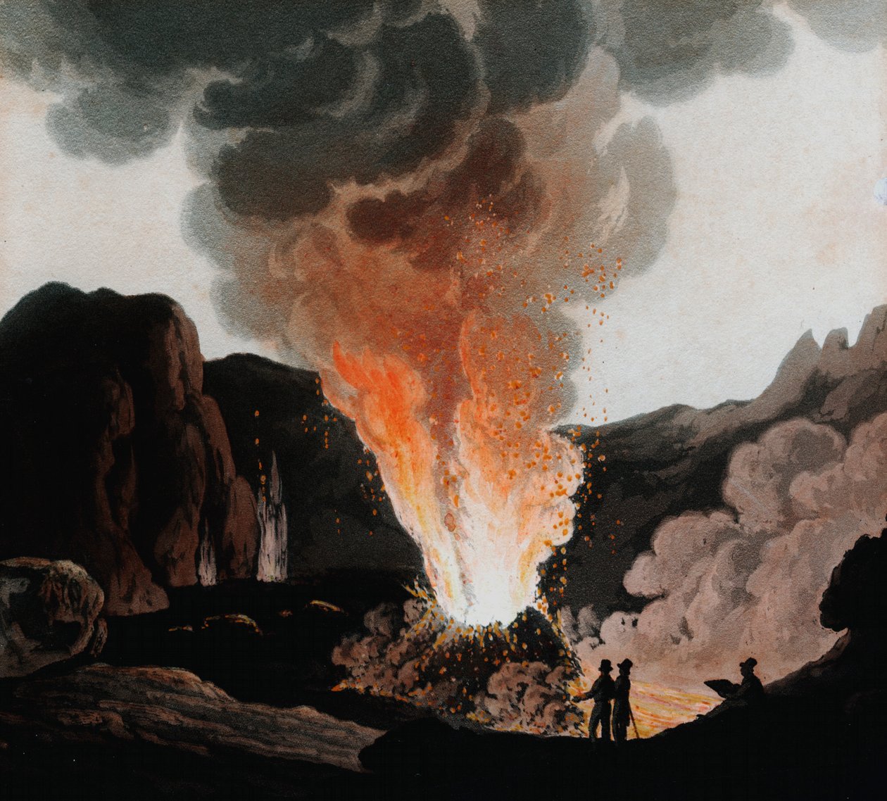 Vesuvius purkautuu Italiassa vuonna 1815 tekijältä Unbekannt