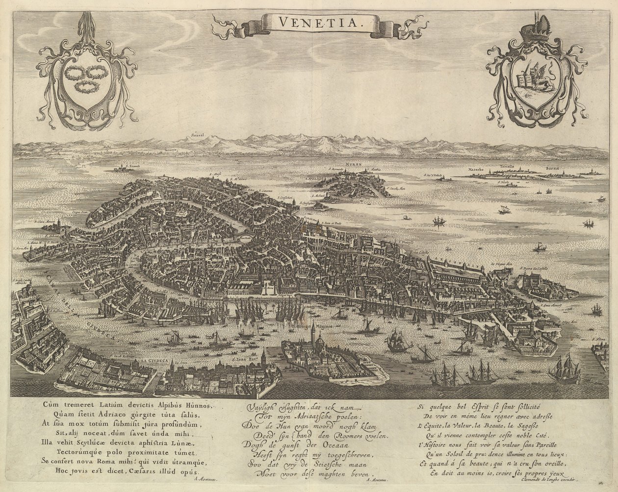Näkymä Venetsiaan, 1600-luvun puoliväli. tekijältä Unbekannt
