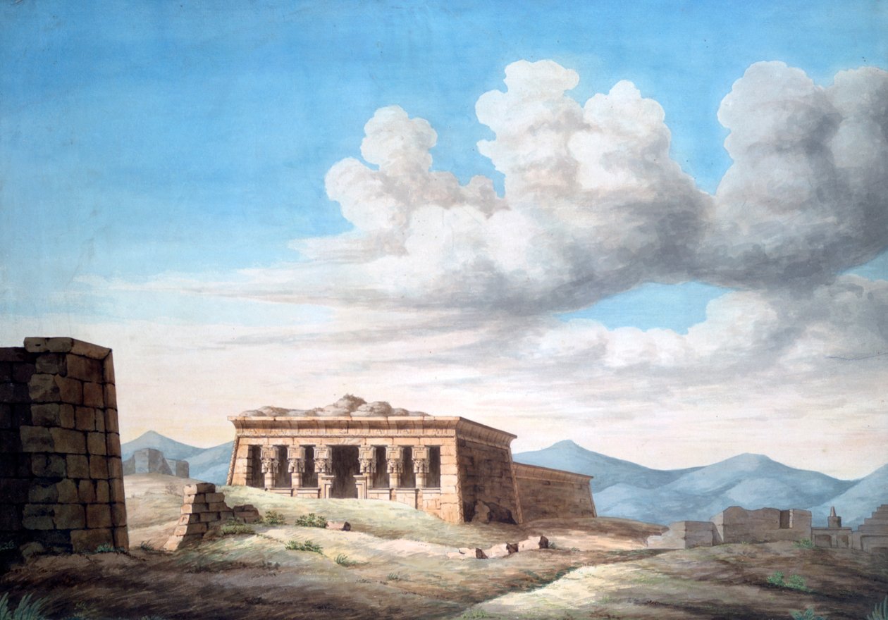 Näkymä egyptiläisestä temppelistä, Dendera, 1800-luku tekijältä Unbekannt