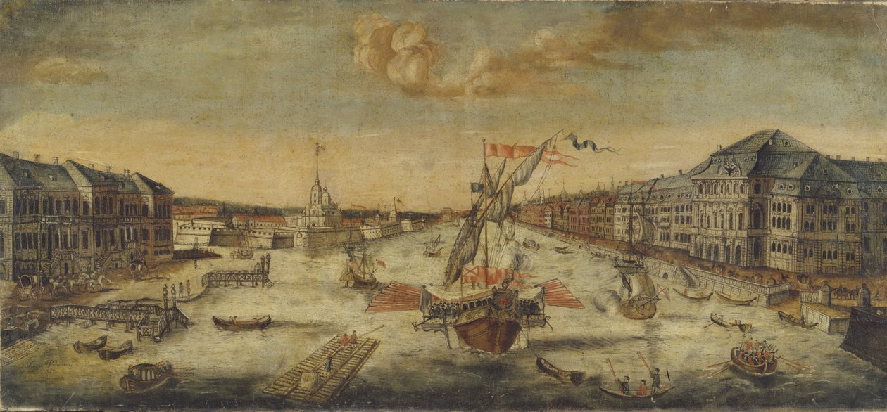 Näkymä Nevajoen rannoille, 1753 tekijältä Unbekannt