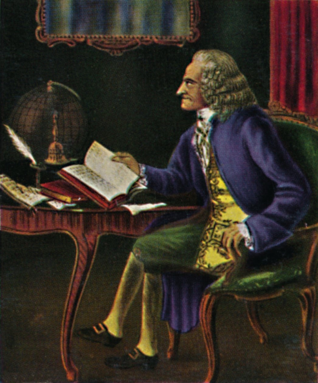 Voltaire 1694-1778. - Carmontelin maalaus, 1934. tekijältä Unbekannt