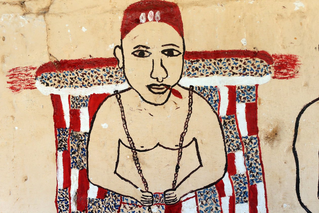 Voodoo seinämaalaus luostarissa. Togoville, Togo tekijältä Unbekannt