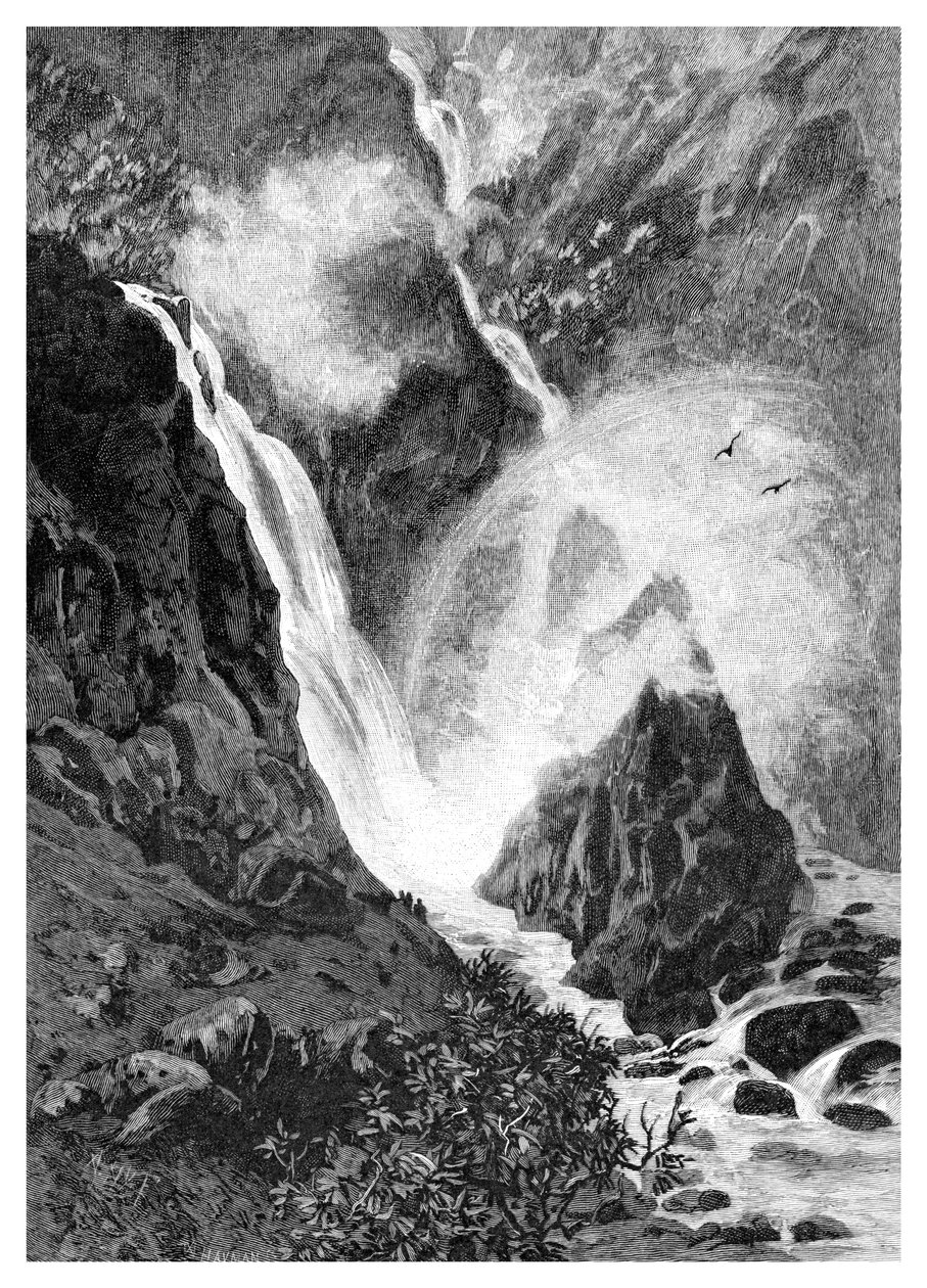Wallamumbi Falls, Uusi Etelä-Wales, Australia, 1886 tekijältä Unbekannt