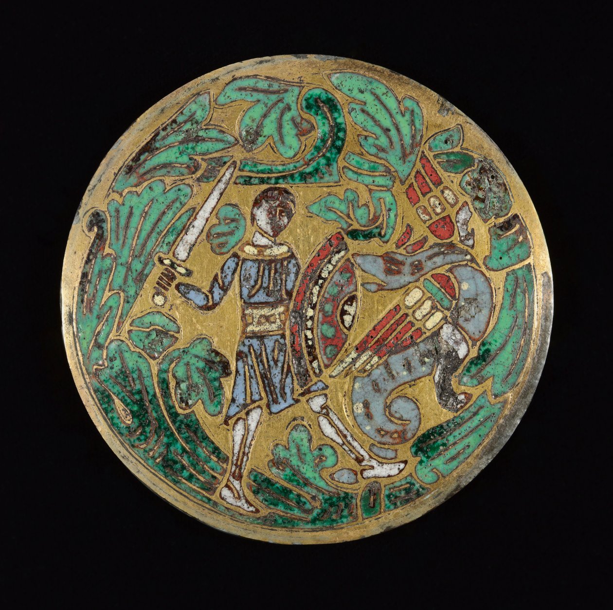 Warrior Fighting a Dragon, c. 1170-1180. tekijältä Unbekannt
