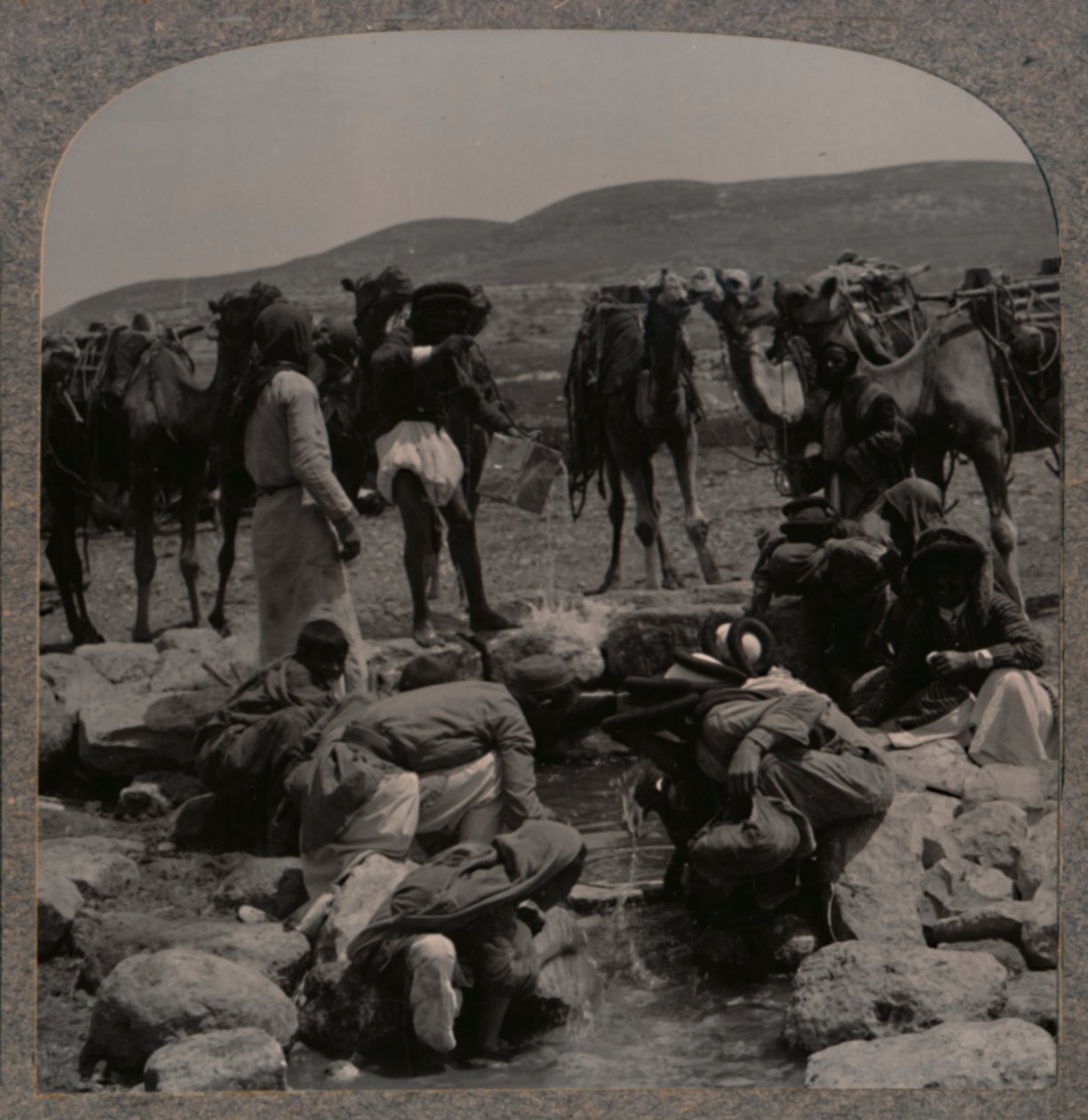 Kameleiden kastelua Jacobs Wellissä, c1900 tekijältä Unbekannt