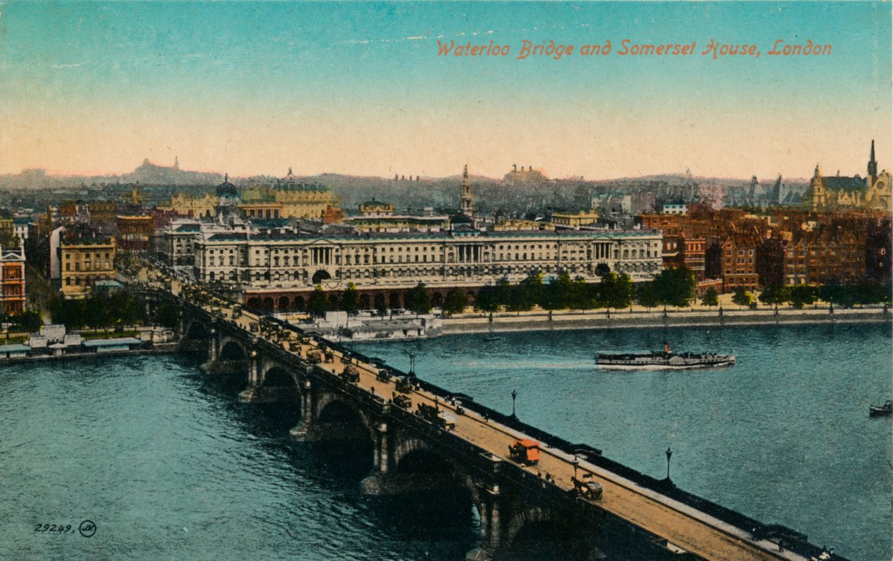 Waterloo Bridge ja Somerset House, Lontoo, 1910. tekijältä Unbekannt