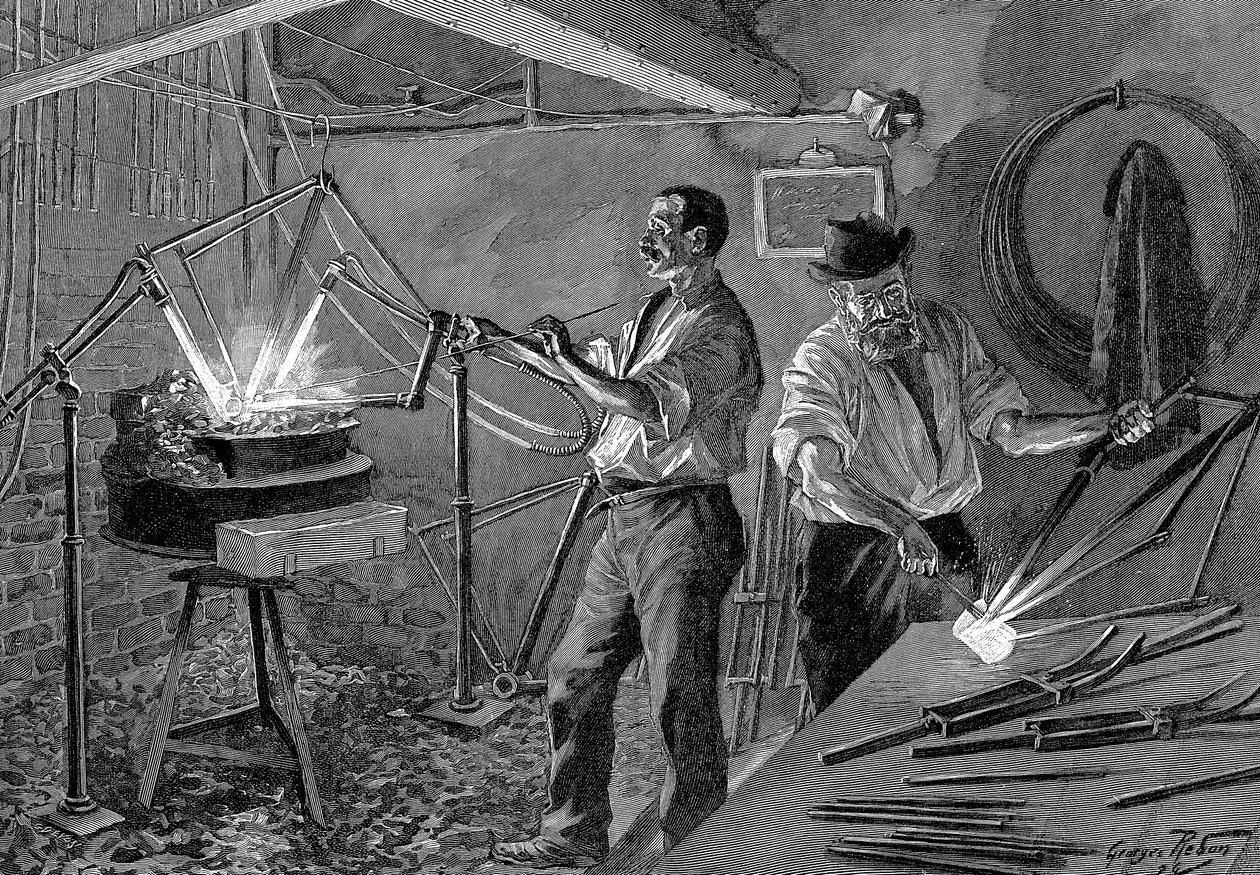 Polkupyörän rungon hitsaus, Ranska, 1896 tekijältä Unbekannt