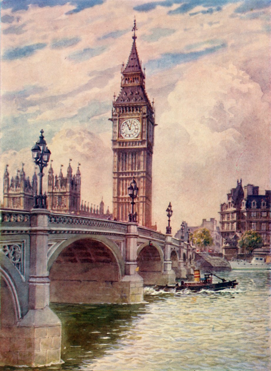 Westminster Bridge ja Big Ben, 1948. tekijältä Unbekannt
