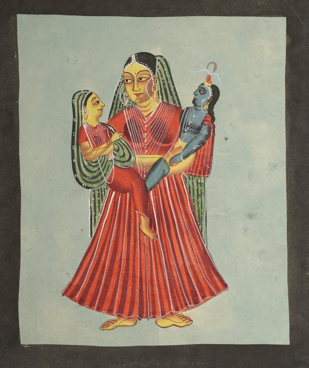 Yasoda Holding Krishna and Radha, 1800. tekijältä Unbekannt