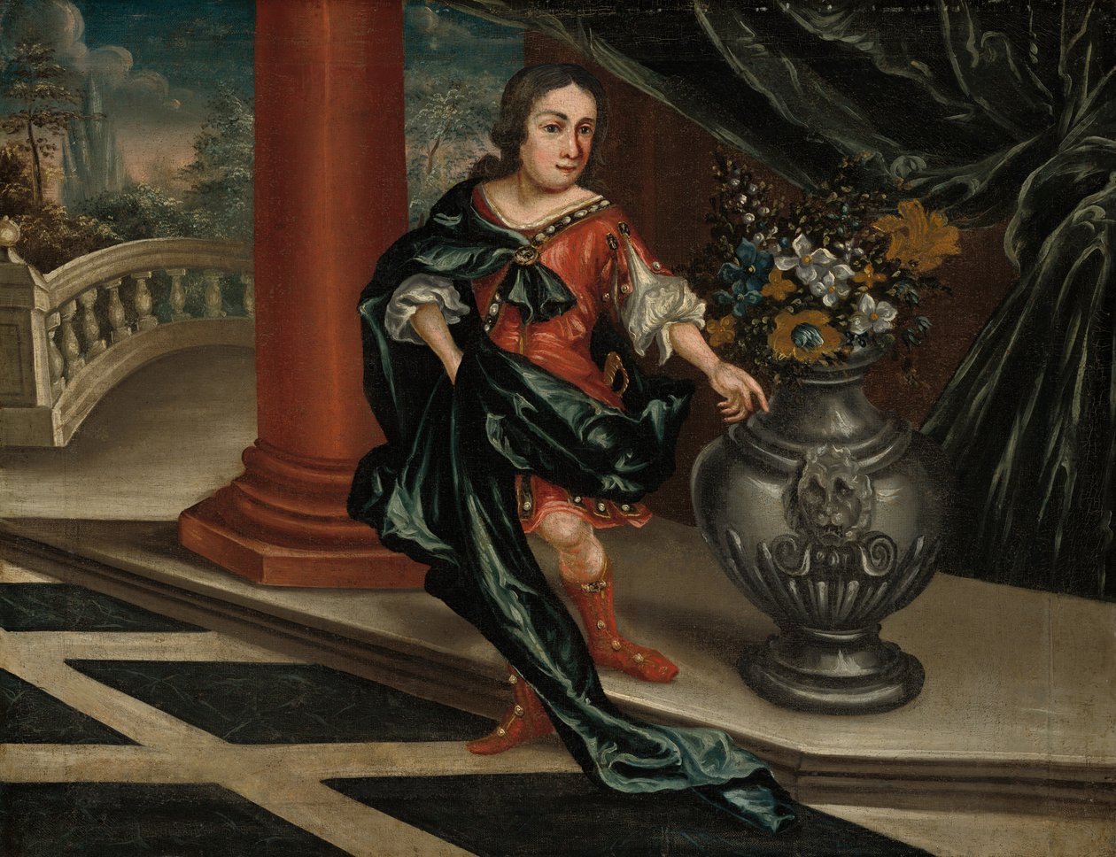 Nuori mies terassilla, n. 1730. tekijältä Unbekannt