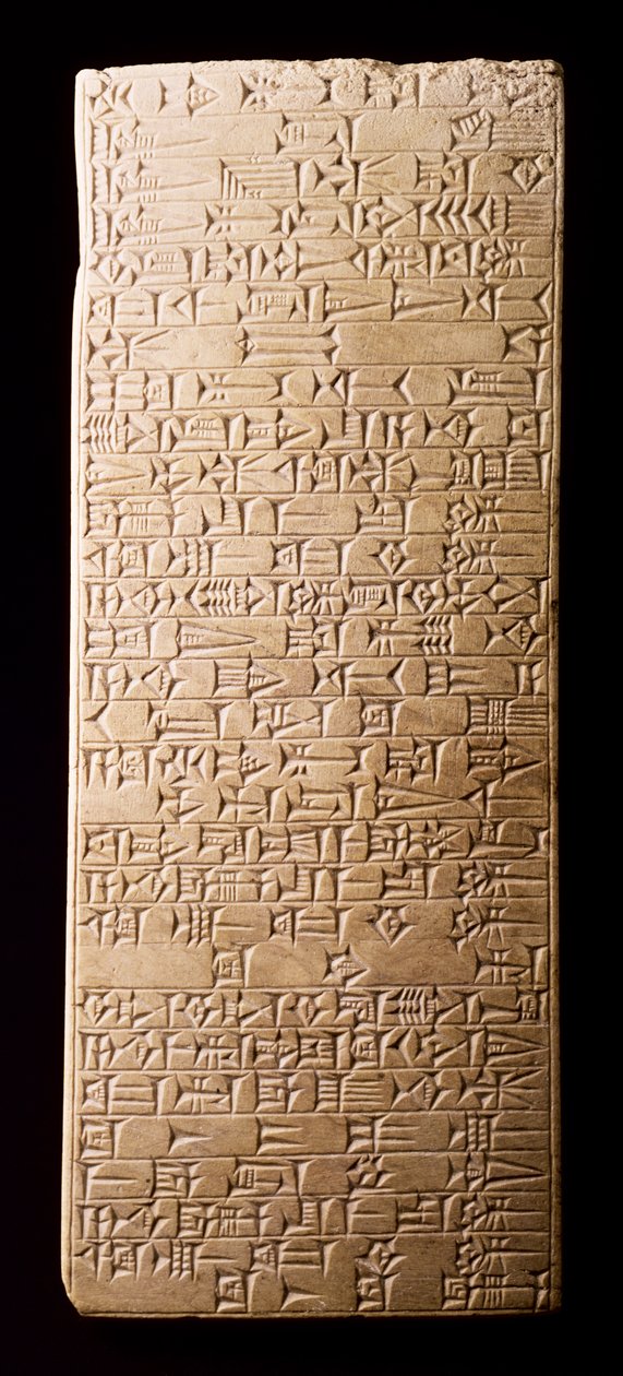 00358 Tabletti, jossa on merkintä Babylonin kuninkaan Hammurabin kanavan kaivamisesta Mesopotamiassa 1700-luvulla eaa. tekijältä Unbekannt Unbekannt