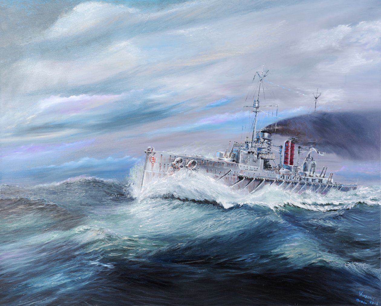SMS Seydlitz saapuu Jyllantiin klo 14.15 31.5.1916, 2018, tekijältä Unbekannt Unbekannt