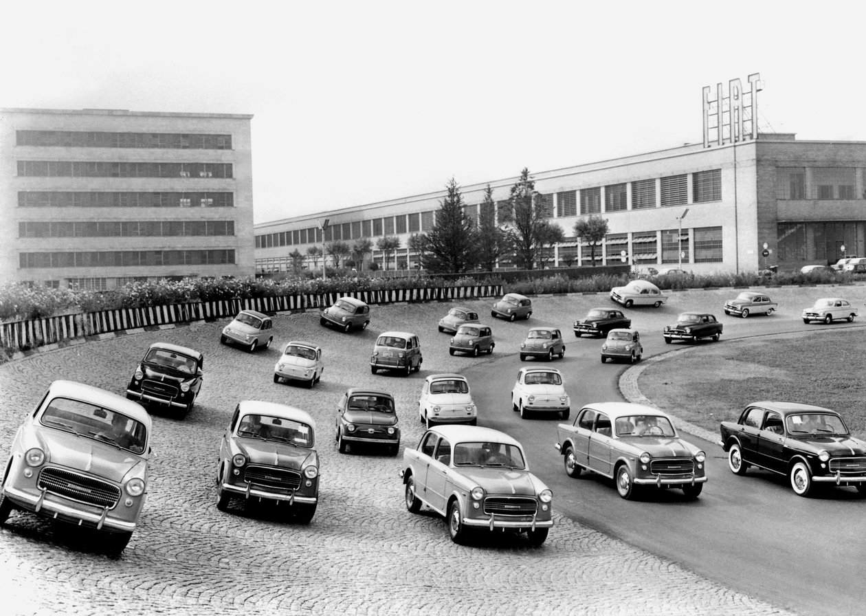 Autojen testaus Fiatin testiradalla, Mirafiori, Torino, 1958 tekijältä Unbekannt Unbekannt