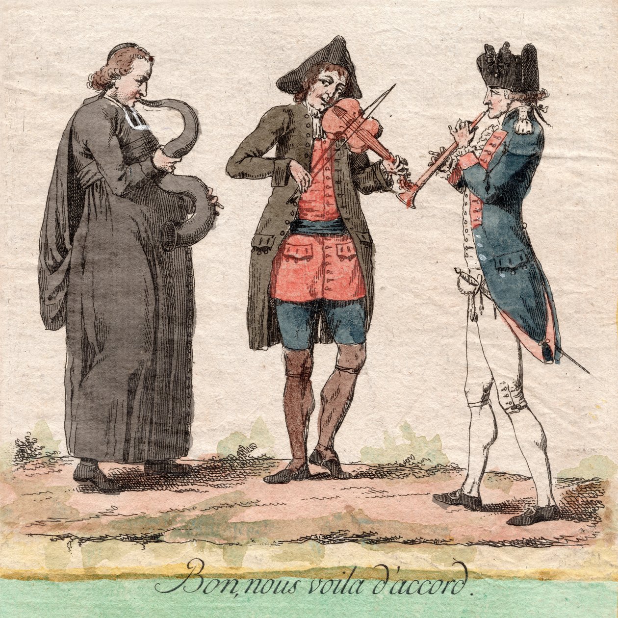Selvä, kaikki on kunnossa, Ranska, n. 1789 (kaiverrus) tekijältä Unbekannter Künstler
