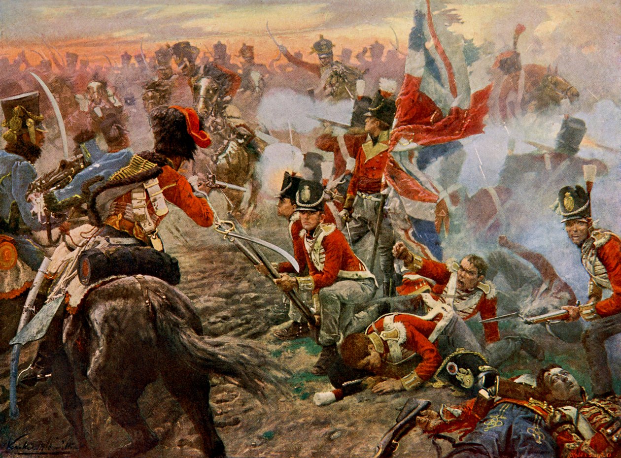 Quatre Brasin taistelu vuonna 1815 (painettu) tekijältä Unbekannter Künstler