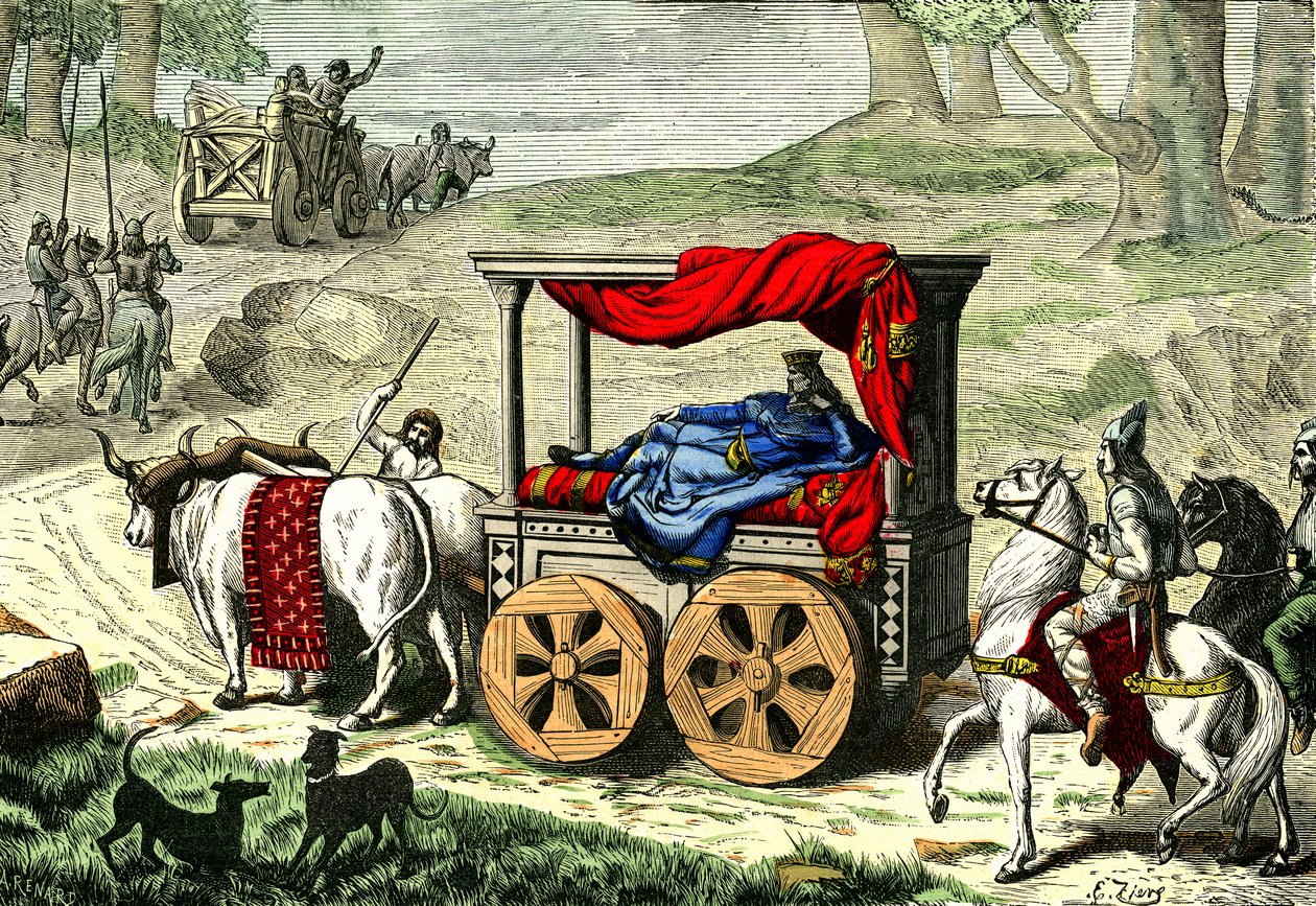 Gallialaisen kuninkaan vaunut, noin 1850-86 (kuvitus). tekijältä Unbekannter Künstler