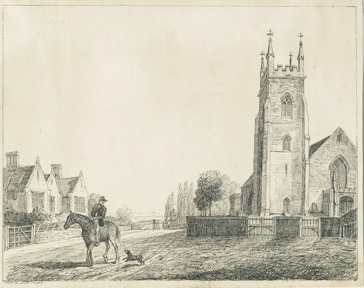 Colwich Church: kynäluonnos, 1833 tekijältä Unbekannt