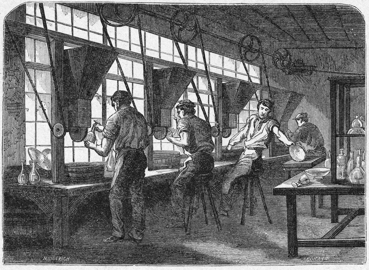 Kristallin leikkaus, n.1880 (kaiverrus). tekijältä Unbekannter Künstler