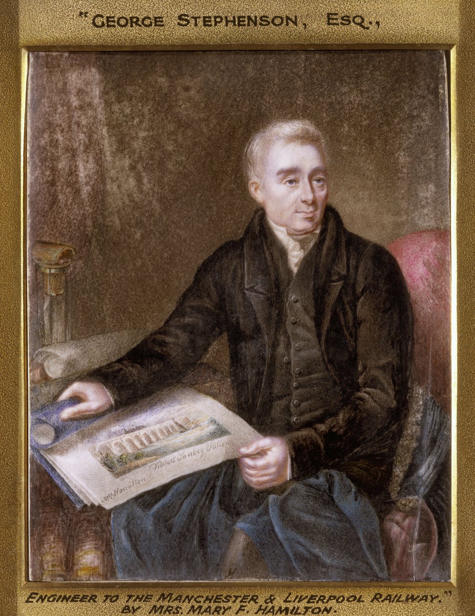 George Stephenson, englantilainen rautatieinsinööri tekijältä Unbekannt
