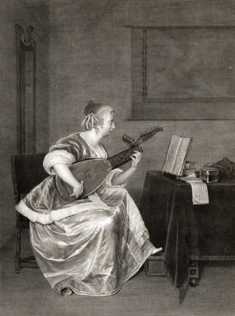 Gerard Ter Borch, "Mandoliiniopiskelija". tekijältä Unbekannt