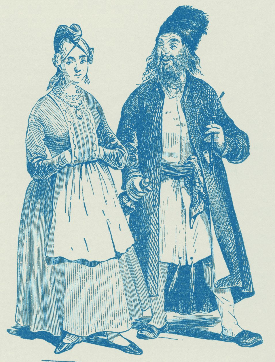Hassid ja vaimo, 1800-luvun alku tekijältä Unbekannter Künstler