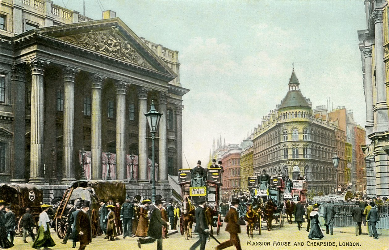 Mansion House ja Cheapside, Lontoo tekijältä Unbekannter Künstler