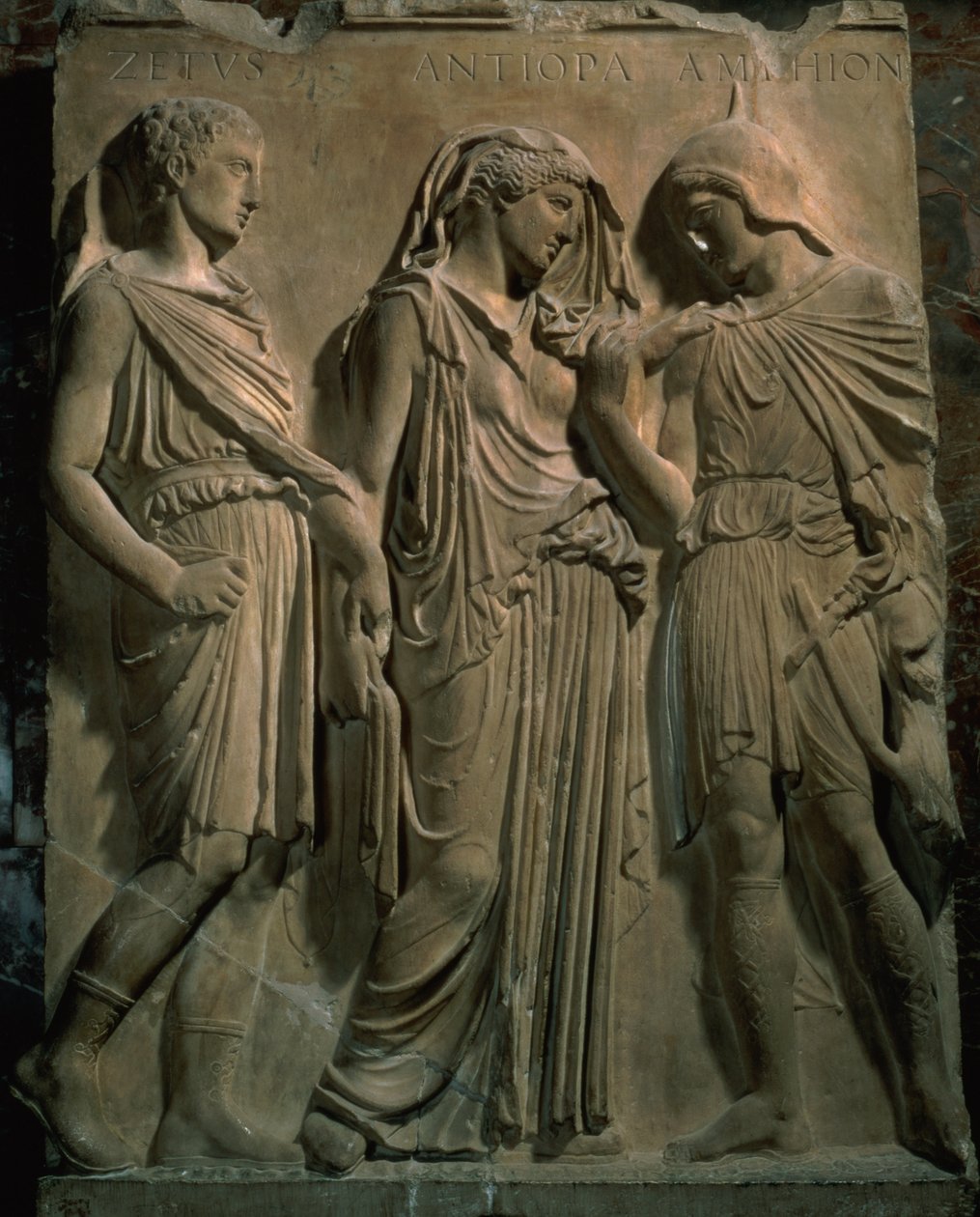 Orpheus, Eurydike ja Hermes (marmori) tekijältä Unbekannt