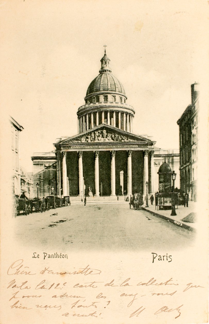 Postikortti/Pantheon/Pariisi/Seine/Ile de France/Ranska tekijältä William M. Timlin