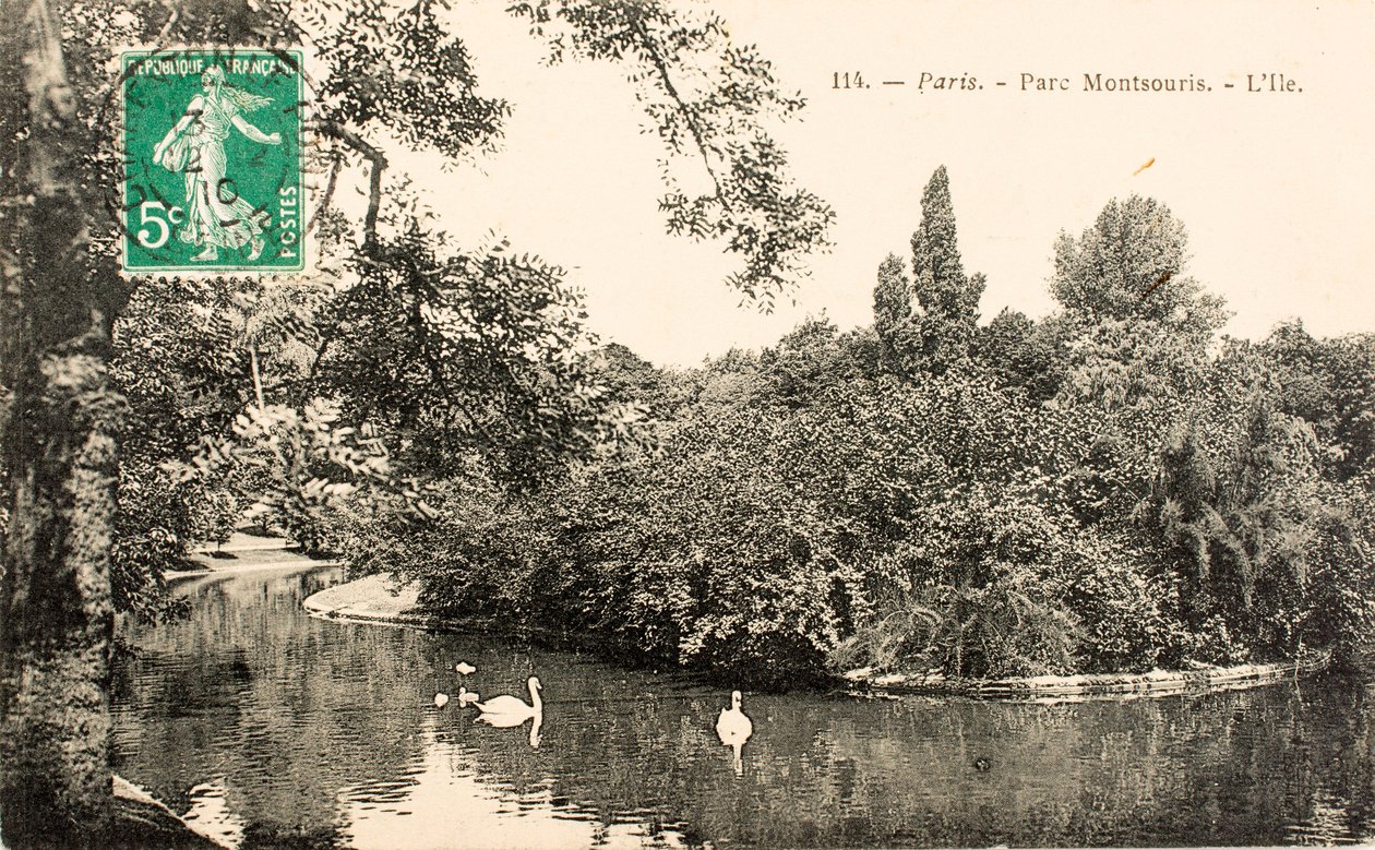 Postikortti/Parc Montsouris/Pariisi/Seine/Ile de France/Ranska tekijältä William M. Timlin