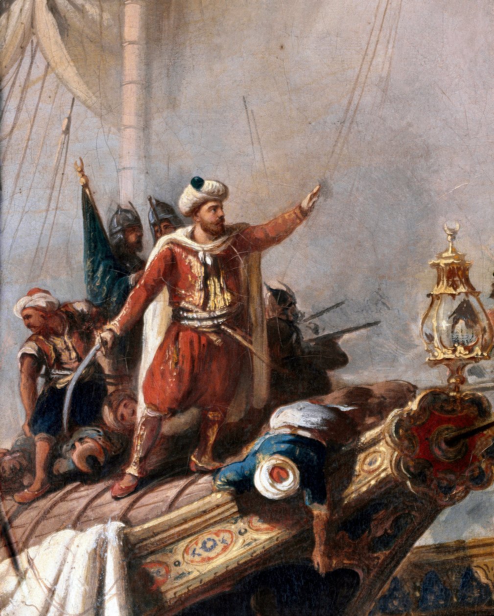 Hayreddin Barbarossan edustus. Yksityiskohta. (Maalaus) tekijältä Unbekannter Künstler