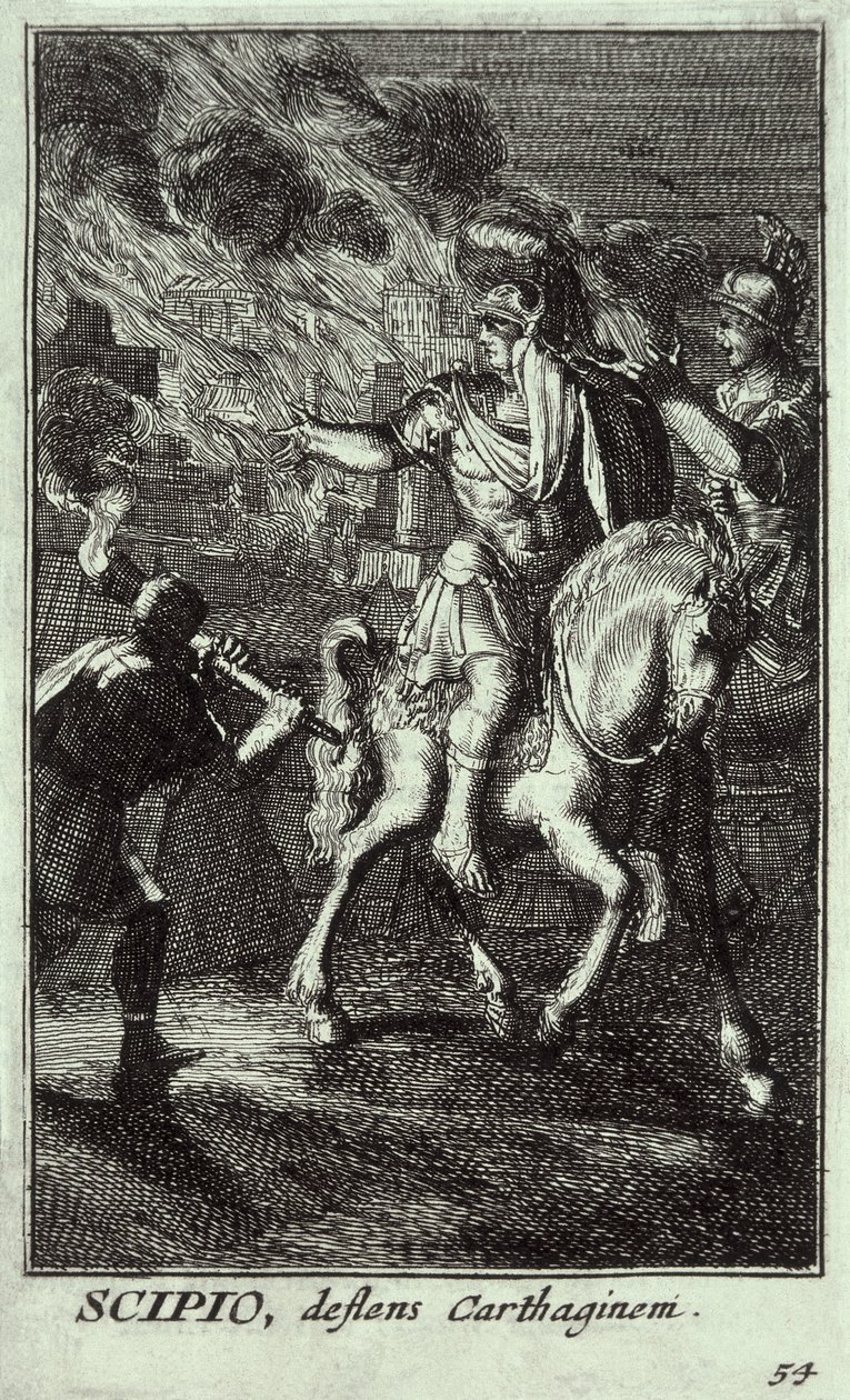 Scipio Africanus nuorempi (185-129 eaa.) (kaiverrus). tekijältä Unbekannter Künstler