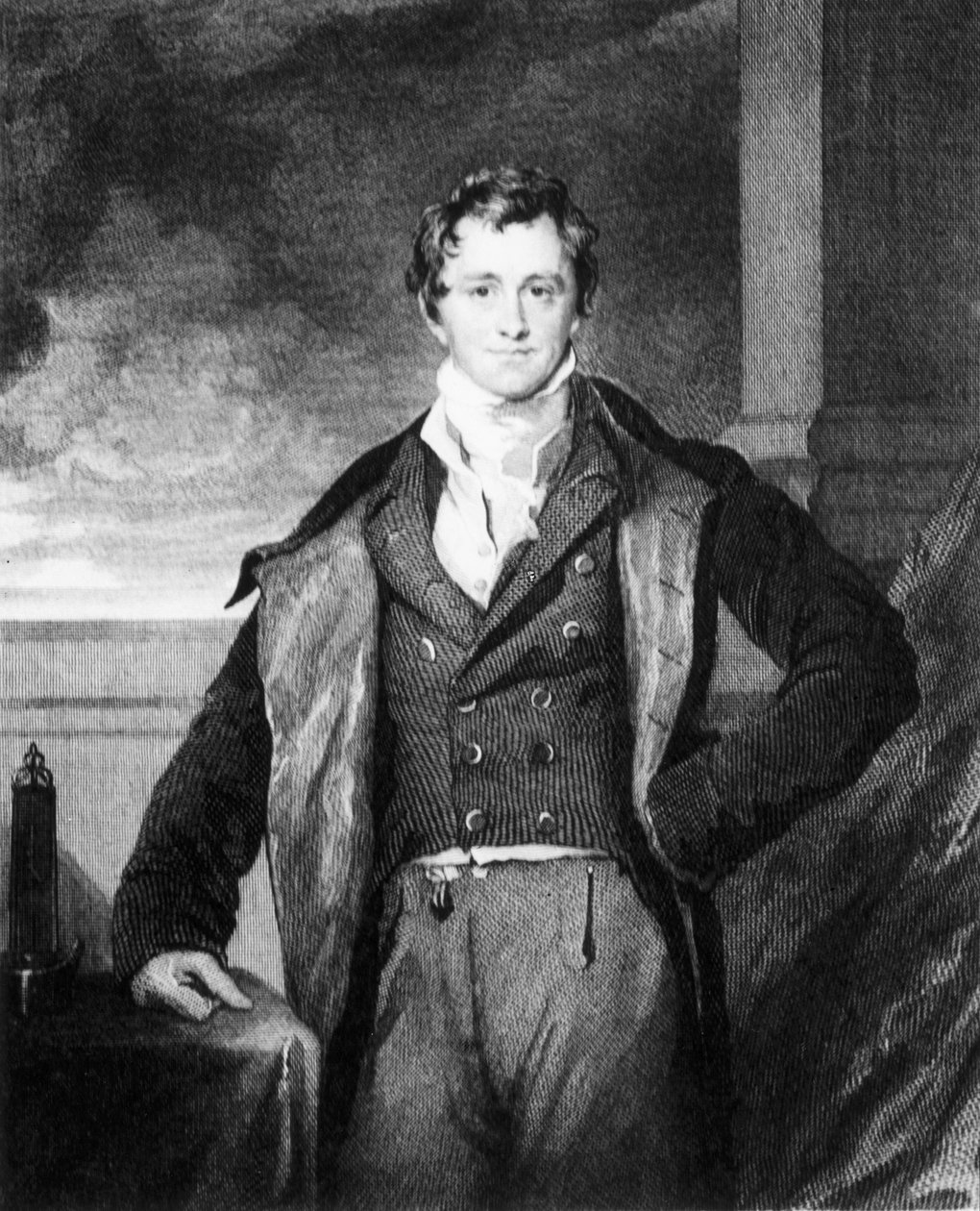 Sir Humphry Davy, englantilainen kemisti, n. 1820 tekijältä Unbekannt