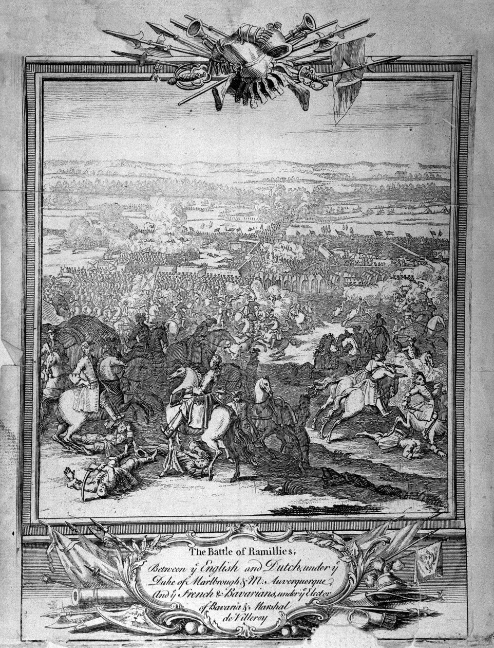 Ramilliesin taistelu, n.1780 (kaiverrus) tekijältä Unbekannt