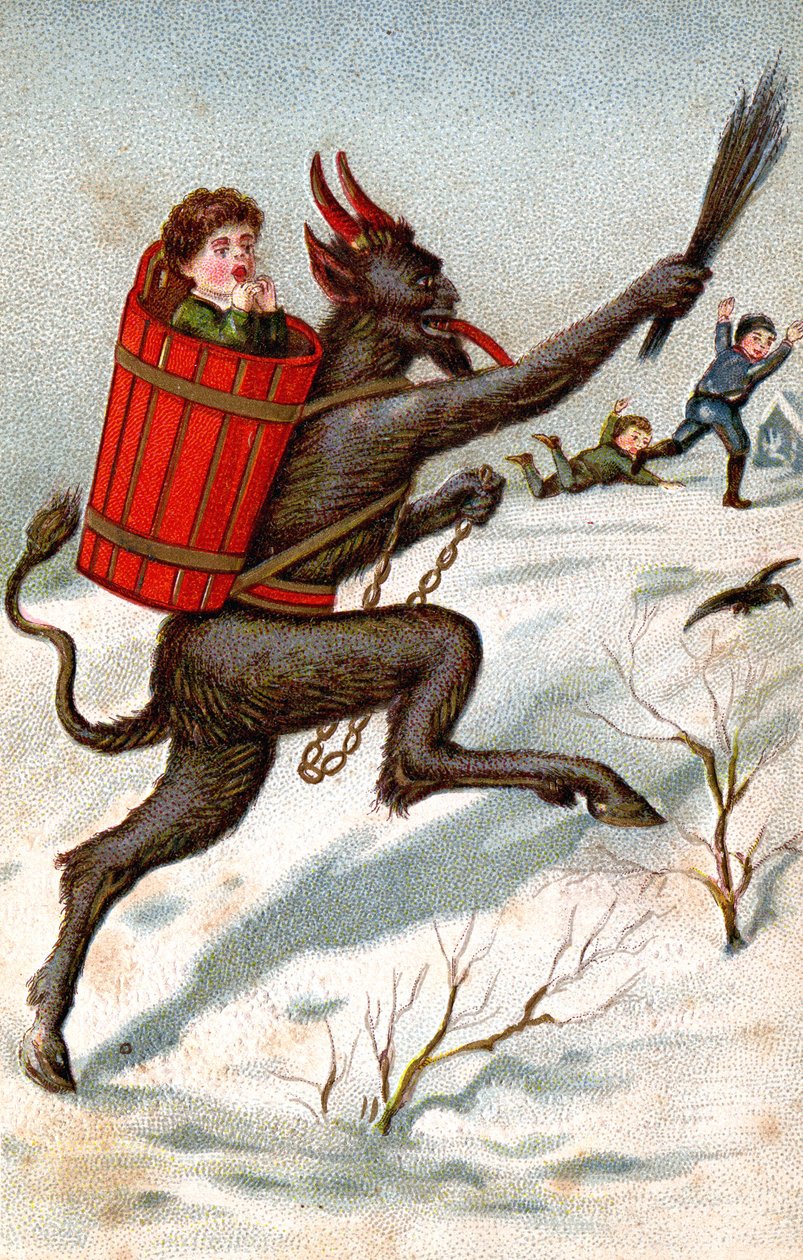 Krampus, n.1910 (postikortti) tekijältä Unbekannter Künstler