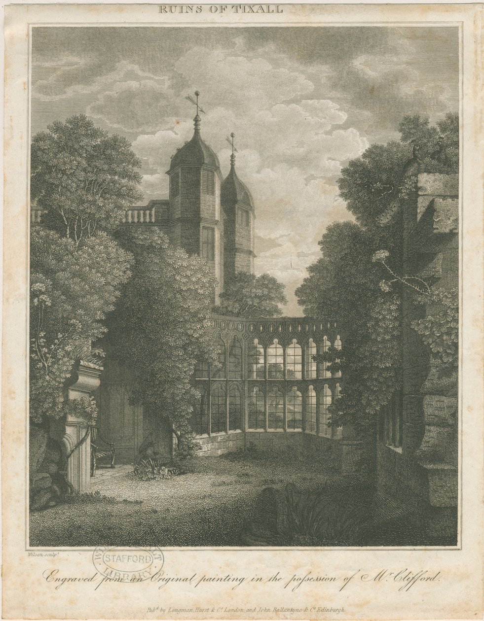 Tixall Hall: kaiverrus ja [?1800-luvun alku] tekijältä Unbekannt