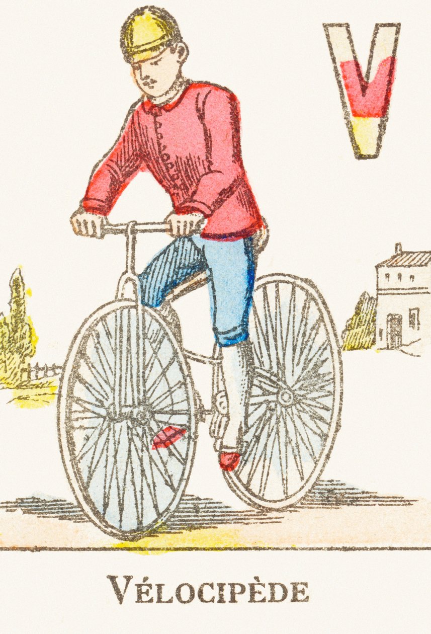 V : Velocipede - Games Alphabet, n.1890 (kaiverrus) tekijältä Unbekannt