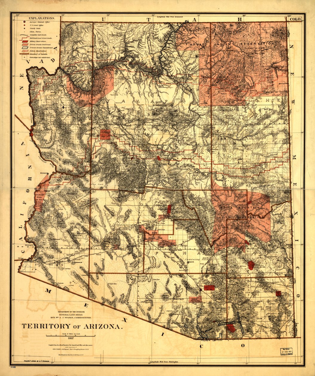 Arizonan alue. tekijältä United States. General Land Office
