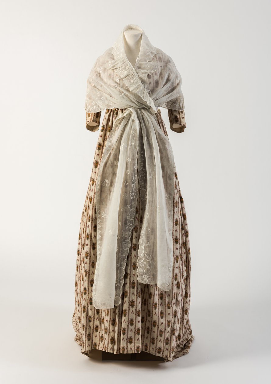 Punainen ja vihreä painettu puuvillapuku, 1790 (puuvilla) tekijältä Unbekannt Unbekannt