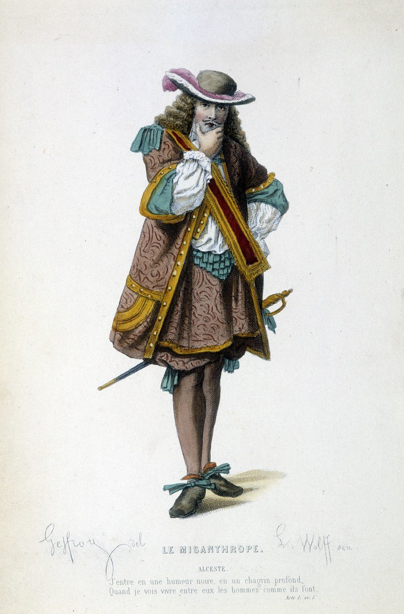 Alceste Molièren teoksessa "Misantrooppi". tekijältä Unknown artist